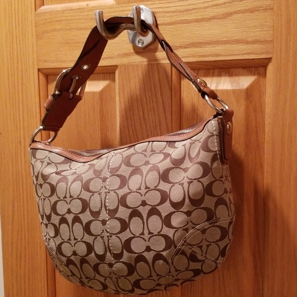 Coach Signature Small Hobo style bag w/woven strap
